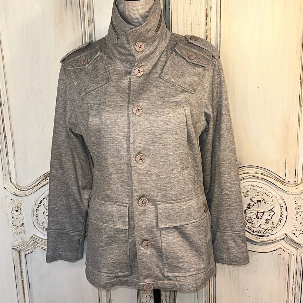 Men’s Kane & Unke Gray Light Knit Jacket Luxury Old Money GQ Statement Size S